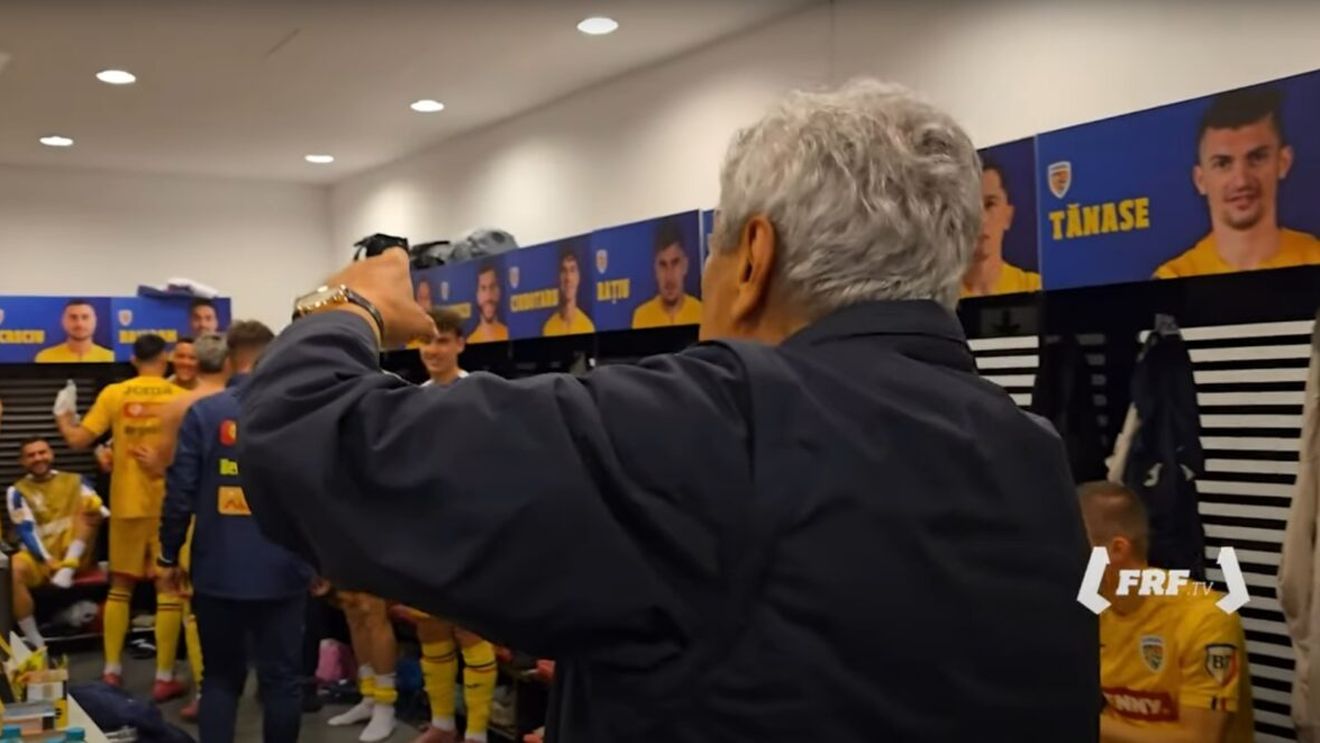 Discursul lui Mircea Lucescu din vestiar după victoria României cu Austria. Imaginile momentului cu selecționerul de 80 de ani