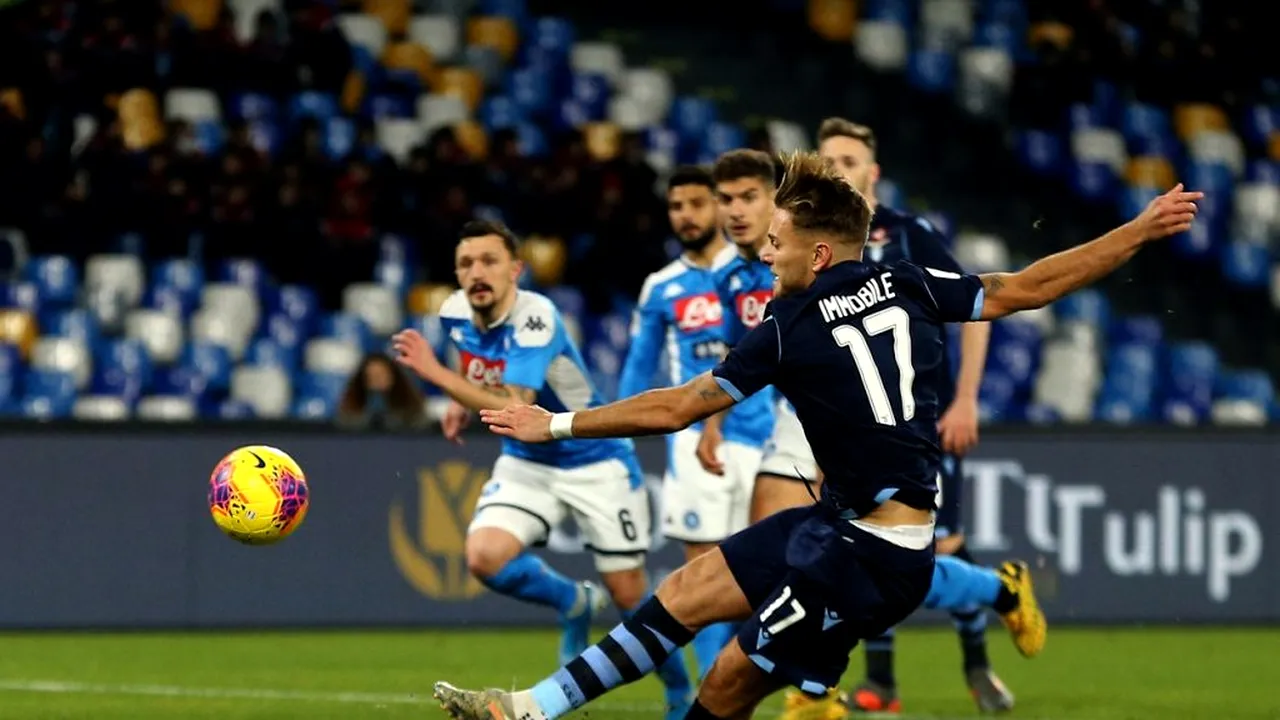 Napoli se califică în semifinalele Cupei Italiei! Immobile, ratarea sezonului, doi eliminați și un gol anulat pentru Lazio | VIDEO