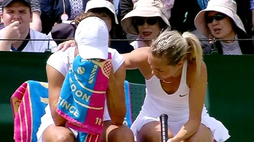 FOTO | Faza zilei la Wimbledon a fost oferită de Monica Niculescu. Sportiva a fost lovită în cap de o minge servită cu 160 km/h