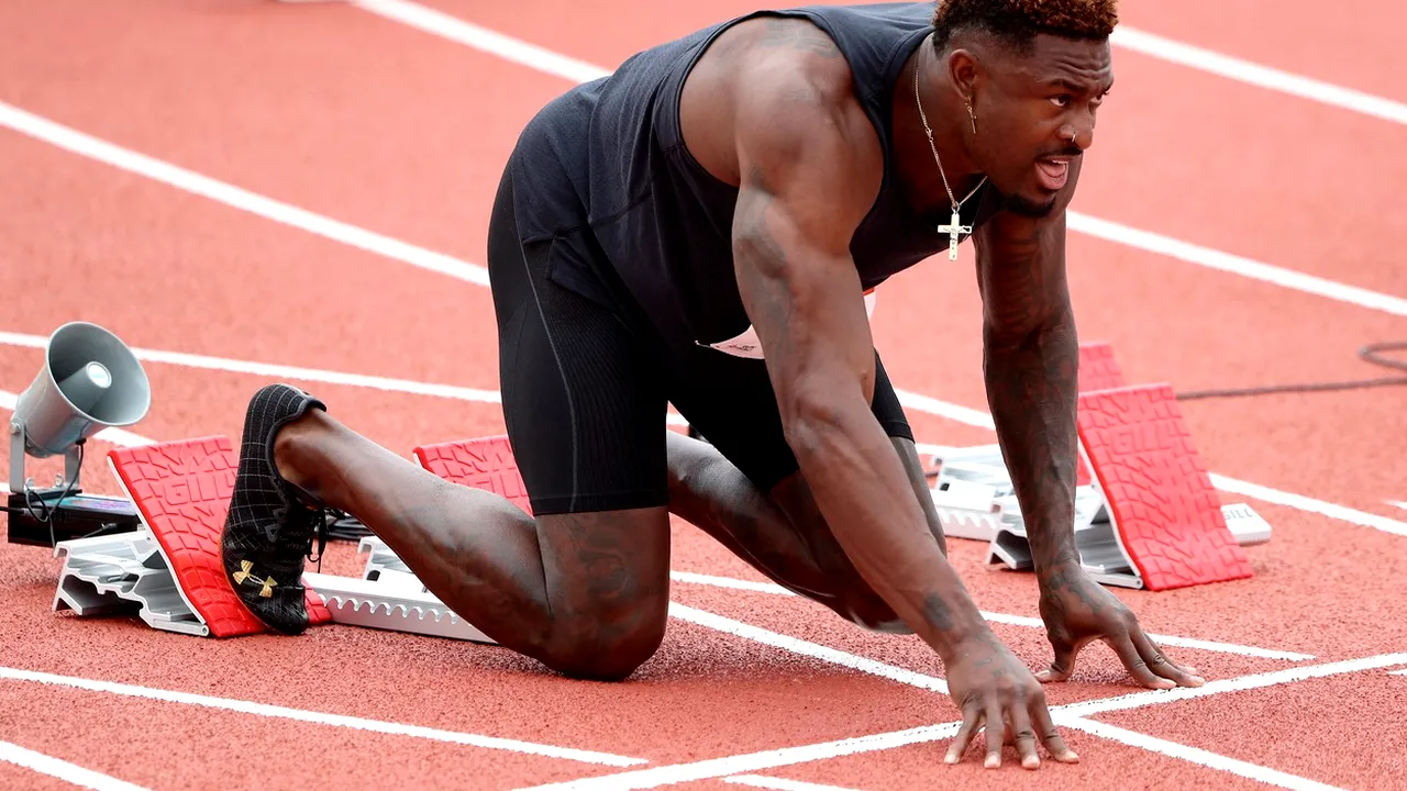 Mai iute ca vântul și ca gândul! Starul NFL, DK Metcalf, a alergat suta de metri la Golden Games, în 10.37 secunde, deși are 104 kilograme!