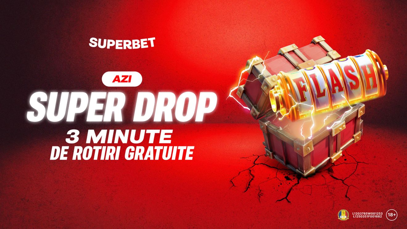 ADVERTORIAL. Super Drop marca Superbet: bucură-te de 3 minute de Rotiri Gratuite!