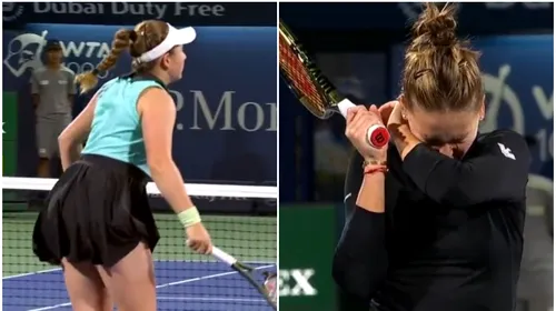 Jelena Ostapenko, încă un gest golănesc pe terenul de tenis! Letona și-a accidentat adversara, după ce a lovit-o cu mingea în față | VIDEO