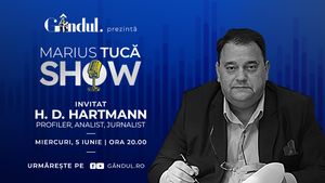 Marius Tucă Show începe miercuri, 5 iunie, de la ora 20.00, live pe gândul.ro. Invitat: H. D. Hartmann