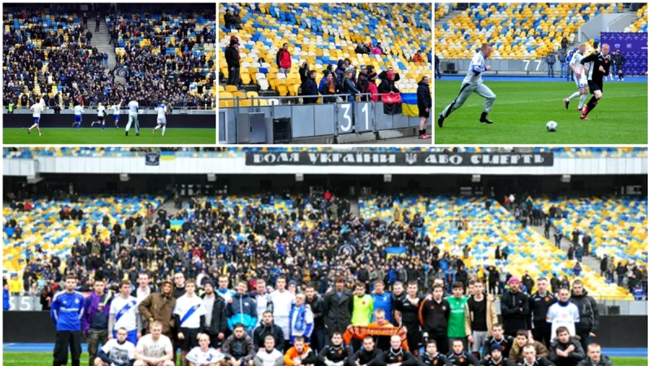 Campionatul din Ucraina a fost suspendat. Totuși, pe Stadionul Olimpic, meciul dintre Dinamo Kiev și Șahtior s-a jucat. Cum au făcut posibil ultrașii acest lucru 