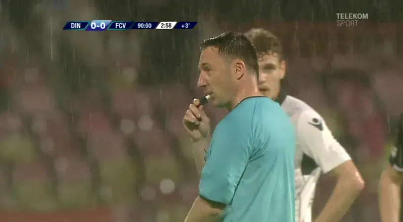 Moment emoționant în Dinamo - FC Voluntari. VIDEO | Sebastian Colțescu l-a lăsat pe arbitrul de rezervă să fluiere finalul jocului, la partida sa de retragere