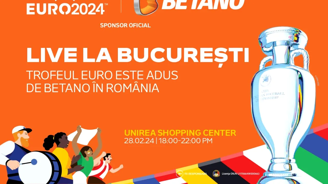 ADVERTORIAL. Betano aduce Trofeul Campionatului UEFA EURO 2024 în România și invită toți fanii sportului la un eveniment unic 