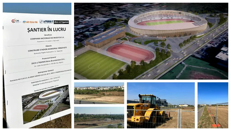 EXCLUSIV | Au început lucrările la noul stadion din Târgoviște. Va avea 12.000 de locuri, iar construcția trebuie să fie gata în maximum trei ani