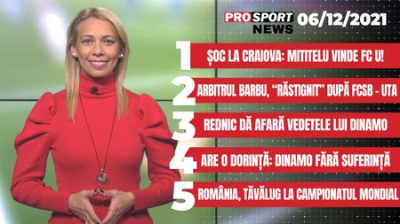 PROSPORT NEWS | Scandal uriaș în Liga 1! Arbitrul Marian Barbu, „răstignit” după FCSB – UTA. Cele mai importante știri ale zilei | VIDEO