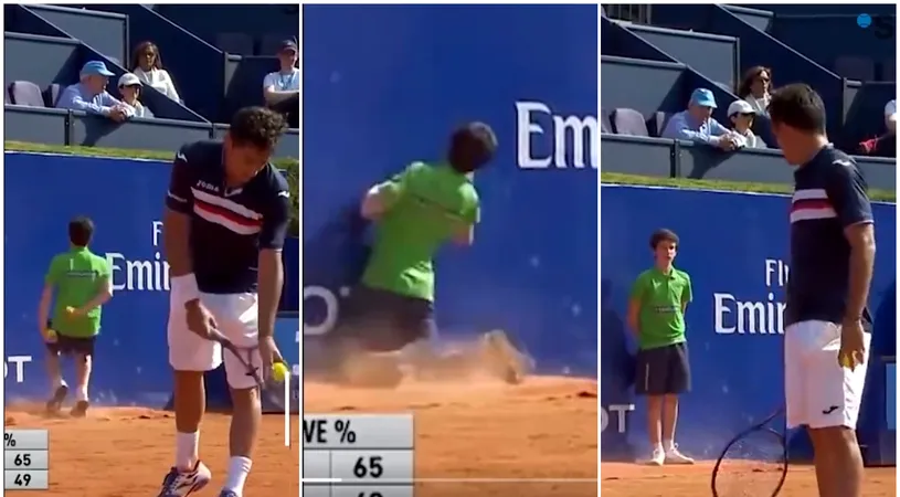 Copilul de mingi devenit viral după ce a intrat cu fața în peretele tribunei s-a reîntâlnit, după 7 ani, cu Nicolas Almagro! Dialog savuros între cei doi la turneul de la Barcelona | VIDEO