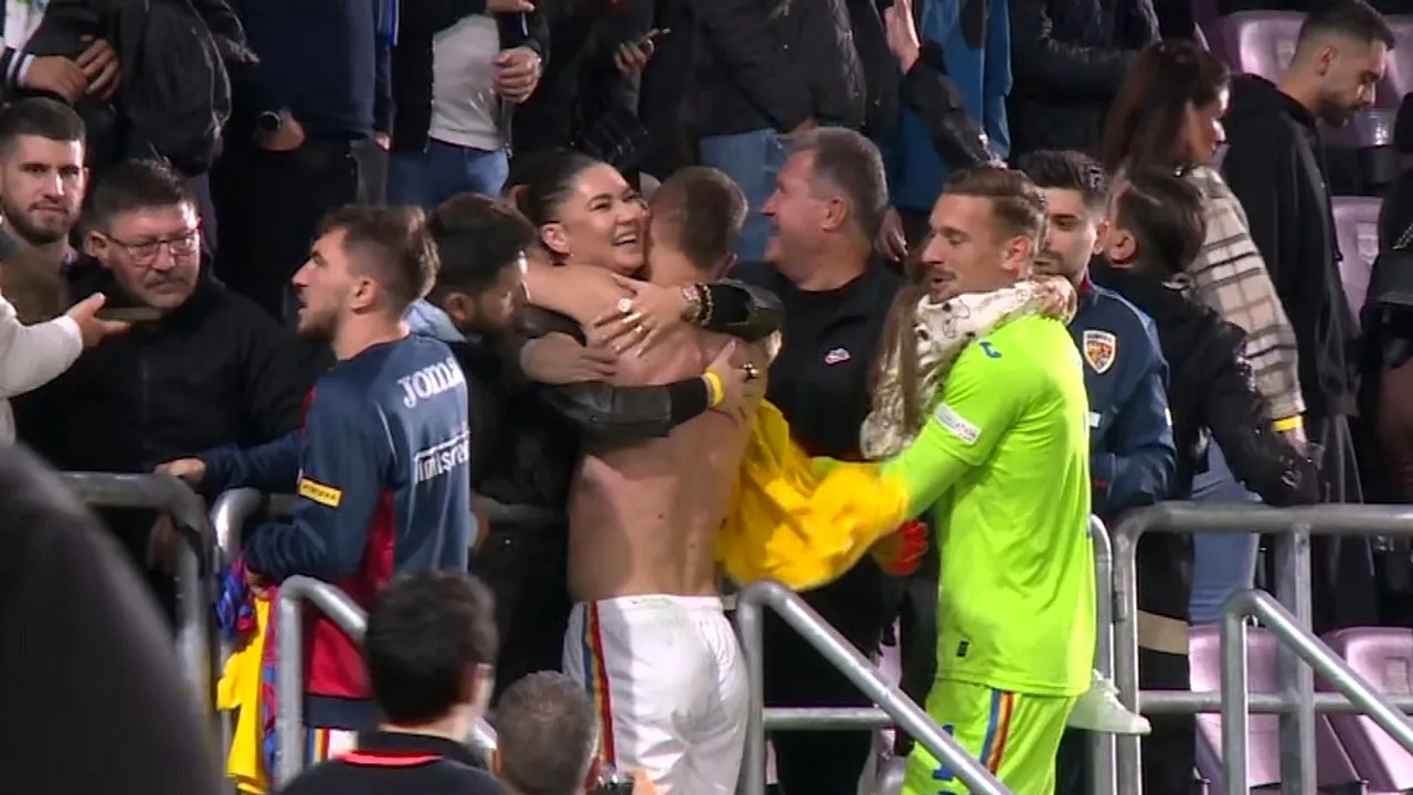 George Pușcaș n-a fost afectat de retrogradarea în Liga C! Cine e bruneta alături de care s-a bucurat după victoria României cu Bosnia | GALERIE FOTO