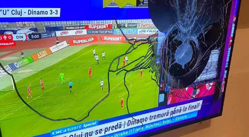 Cine este fanul „câinilor” care a spart televizorul de nervi după ce ardelenii au egalat în prelungirile meciului U Cluj - Dinamo 3-3! A dezvăluit cum l-a făcut praf și ce se întâmplă, acum, când copilul vrea să se uite la desene animate la ecranul găurit!