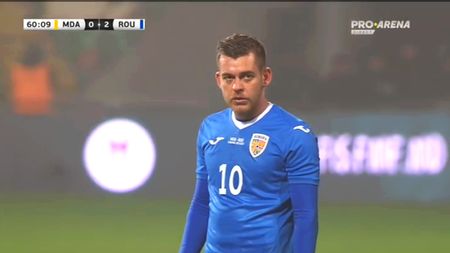 Execuția de număr 10 a lui Alexandru Cicâldău! Fotbalistul român l-a învins cu un șut perfect pe portarul Moldovei