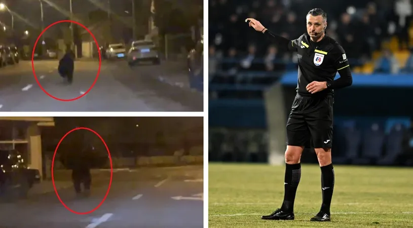 Ursul i-a ieșit arbitrului român chiar în fața mașinii, pe străzile din Ploiești! Imagini ireale filmate de Andrei Moroiță, centralul din Superliga României. VIDEO
