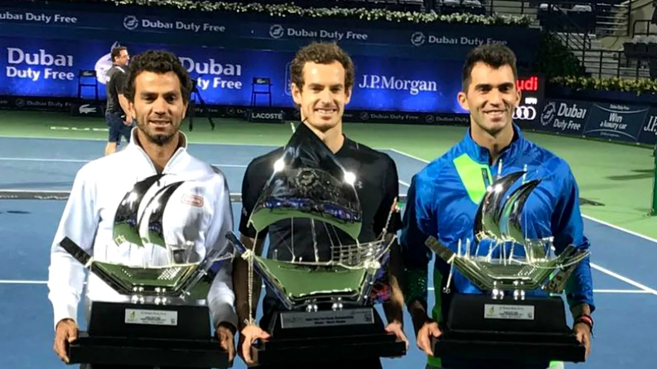 IMAGINEA ZILEI vine de la Dubai | Horia Tecău a sărbătorit cucerirea trofeului alături de liderul mondial Andy Murray