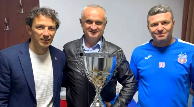 Apariție-surpriză la petrecerea Stelei! Fostul comandant al CSA, Mădălin Hîncu, a venit să se pozeze cu trofeul pentru promovarea în Liga 2! FOTO EXCLUSIV