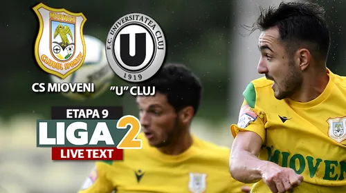 ”U” Cluj câștigă la limită cu CS Mioveni și revine pe podiumul Ligii 2. Negrean a înscris golul etapei