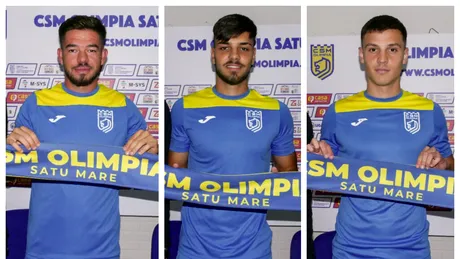 Încă trei achiziții pentru CSM Olimpia Satu Mare: doi jucători plecați de la Steaua, dintre care unul abia semnase cu Dinamo, și altul fost la Focșani