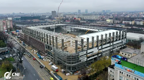 FOTO | Imagini noi de pe șantierul stadionului Rapid. CNI anunță stadiul lucrărilor la arena din Giulești