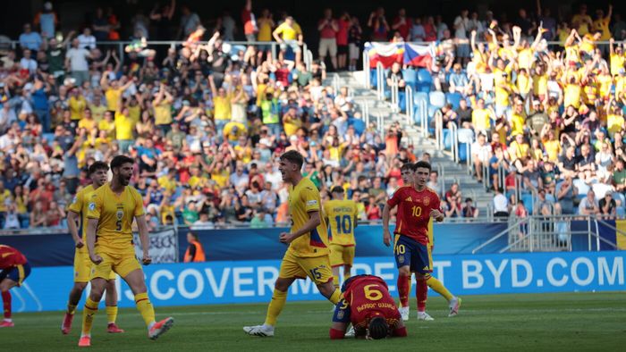 Ce noroc pentru România U21! Spania U21 a ratat un penalty, primit după intervenția VAR pentru faultul lui Matei Ilie