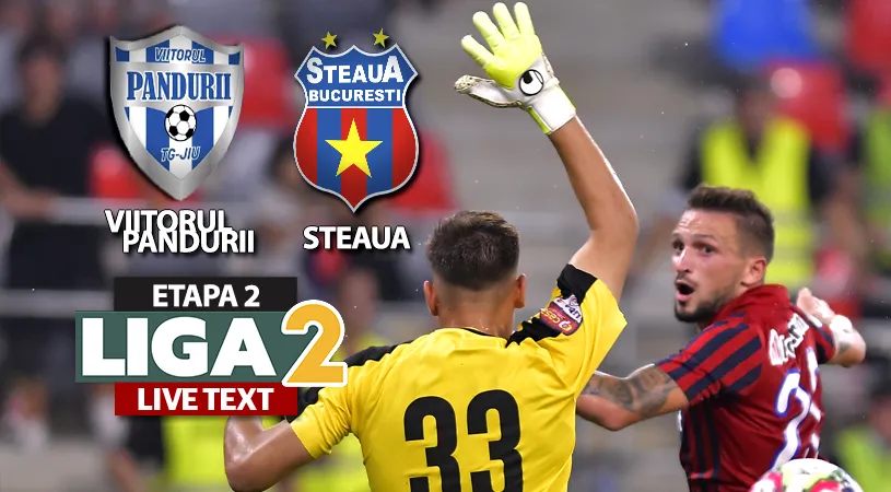 Steaua câștigă fără emoții cu Viitorul Pandurii, susținută de o galerie numeroasă. Florin Răsdan a reușit ”dubla” la Târgu Jiu, de ziua lui Daniel Oprița