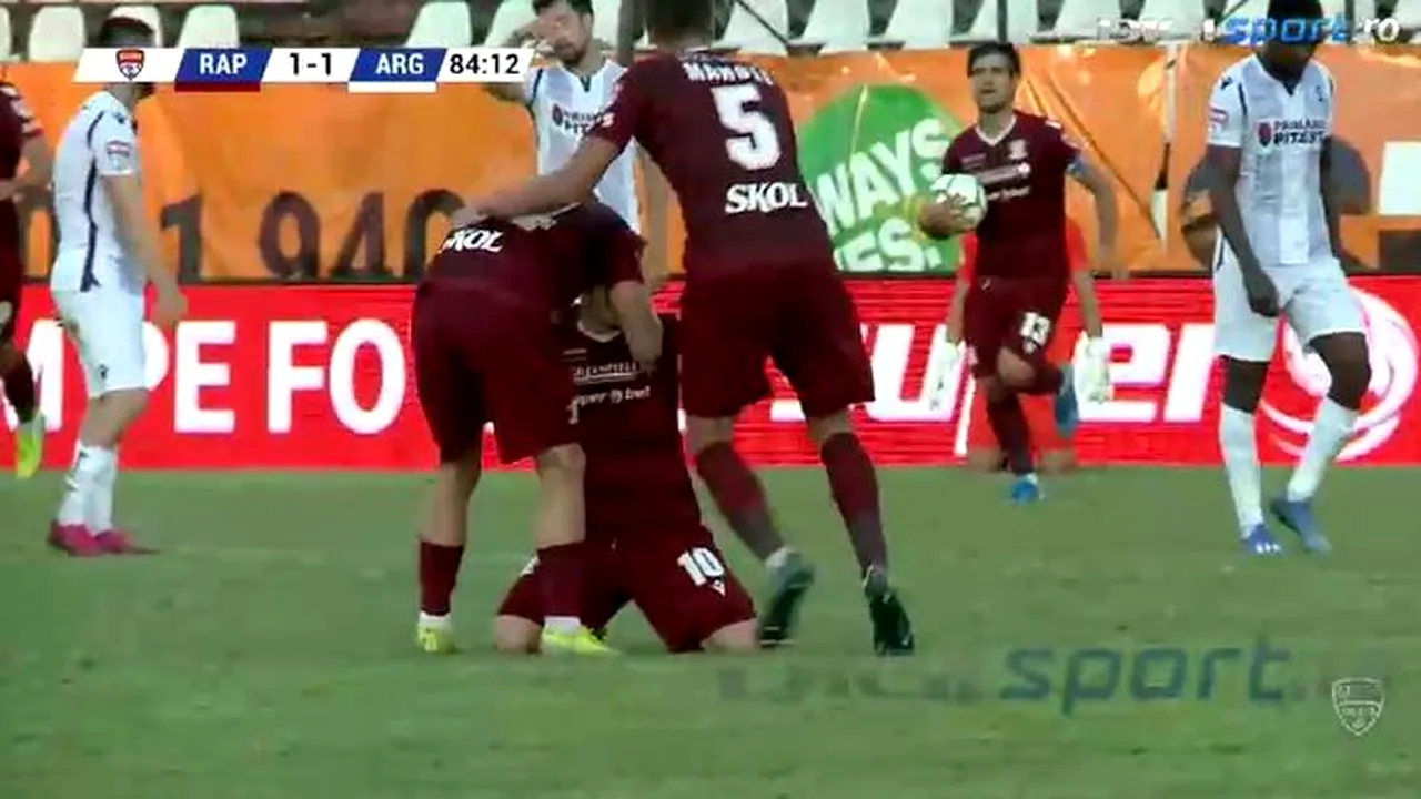 Rapid înscrie spectaculos în meciul cu FC Argeș! Marian Drăghiceanu reușește primul gol al giuleștenilor de la reluarea campionatului | FOTO & VIDEO