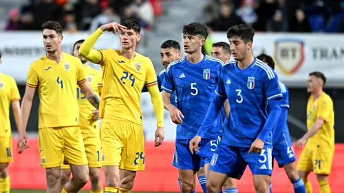 România U20 – Italia U20 0-0. Fotbaliștii lui Costin Curelea au remizat împotriva unui adversar foarte puternic
