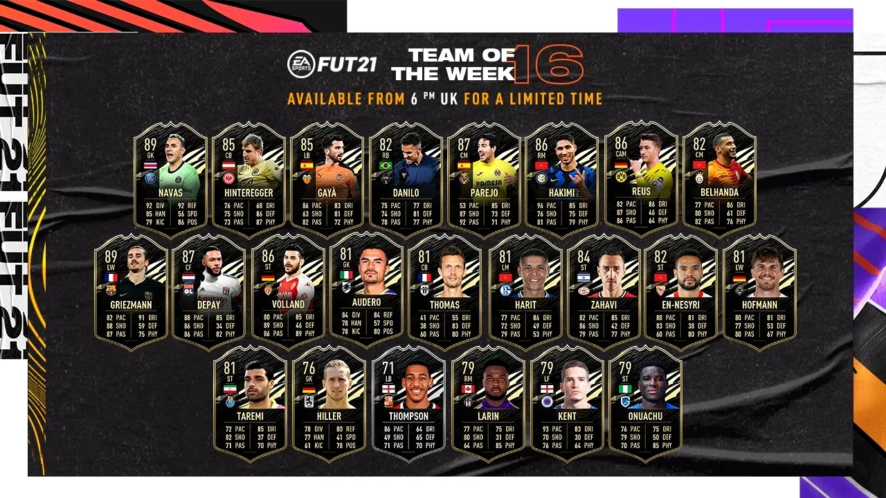 FIFA 21 | Evenimentul Team Of The Week a ajuns la ediția cu numărul 16. Ce carduri au primit jucătorii