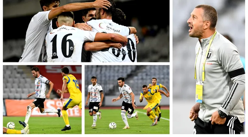 Emoții în start, final liniștit, pentru Costel Enache! ”U” Cluj, 3-1 cu Unirea Slobozia la debutul noului antrenor