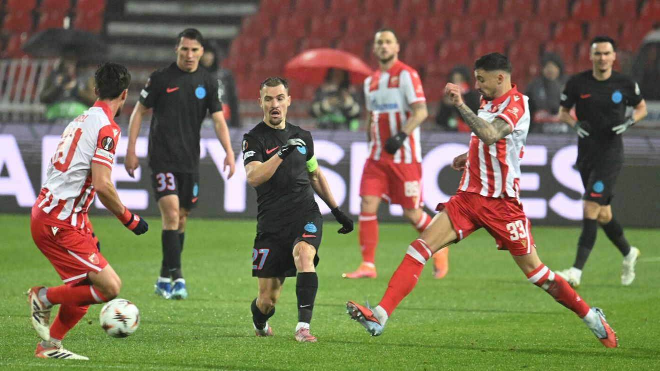 Steaua Roșie - FCSB 1-0, în etapa 5 din Europa League. Campioana României pierde, deși a jucat în superioritate din minutul 28