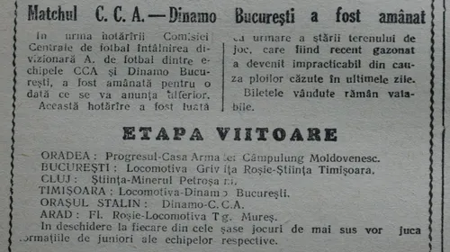 Ca-n 1953! Nu s-a schimbat nimic:** Dinamo – Steaua amânat din cauza terenului!