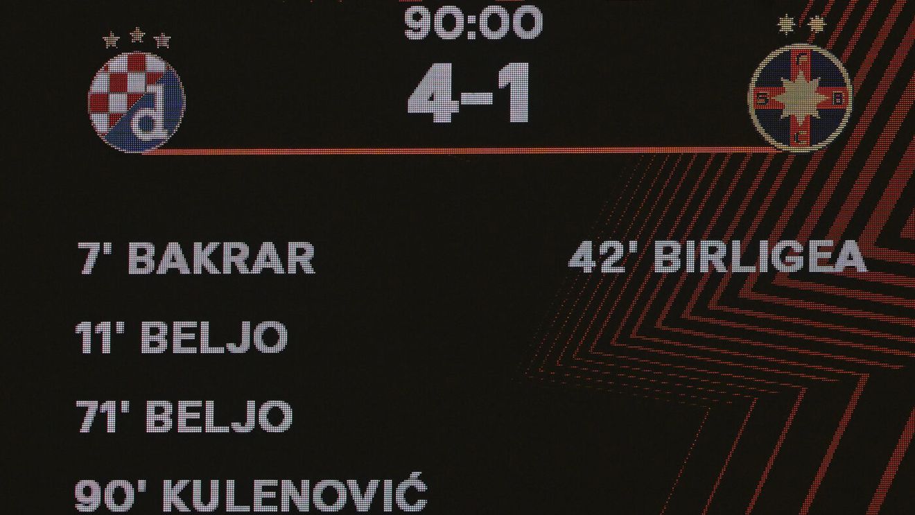 Dinamo Zagreb - FCSB 4-1, în etapa 7 din Europa League. Campioana pierde un meci în care a contat cel mult 10 minute