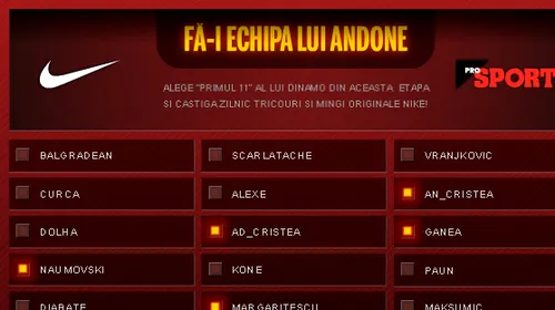 Cum trebuie să joace Andone cu Rapidul? Alege primul 11 al lui Dinamo pentru derby