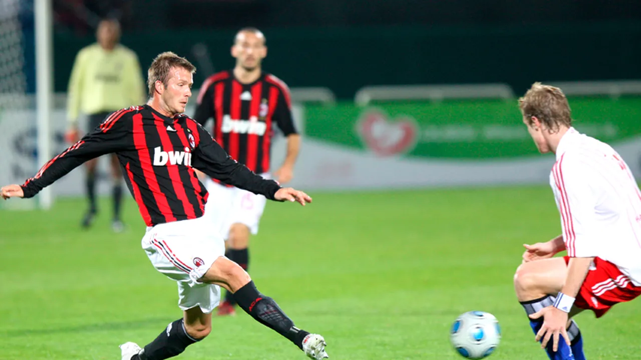 Beckham a debutat la AC Milan în amicalul cu Hamburg