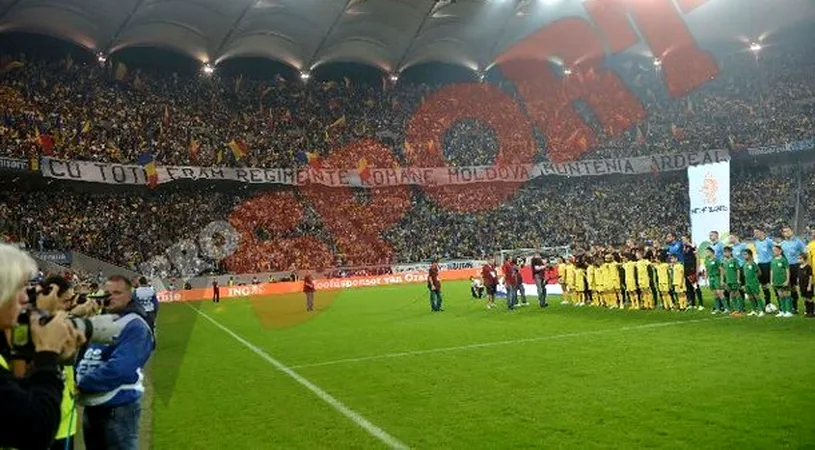 Rar s-a văzut pe un stadion din România o atmosferă mai frumoasă!** Tricolorii au jucat în '12' contra Olandei! FOTO: Coregrafia superbă a celor 53.000 de români