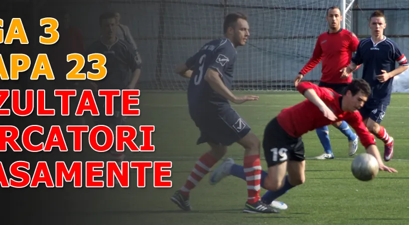 Rezultatele și marcatorii** etapei 23 - Liga a 3-a
