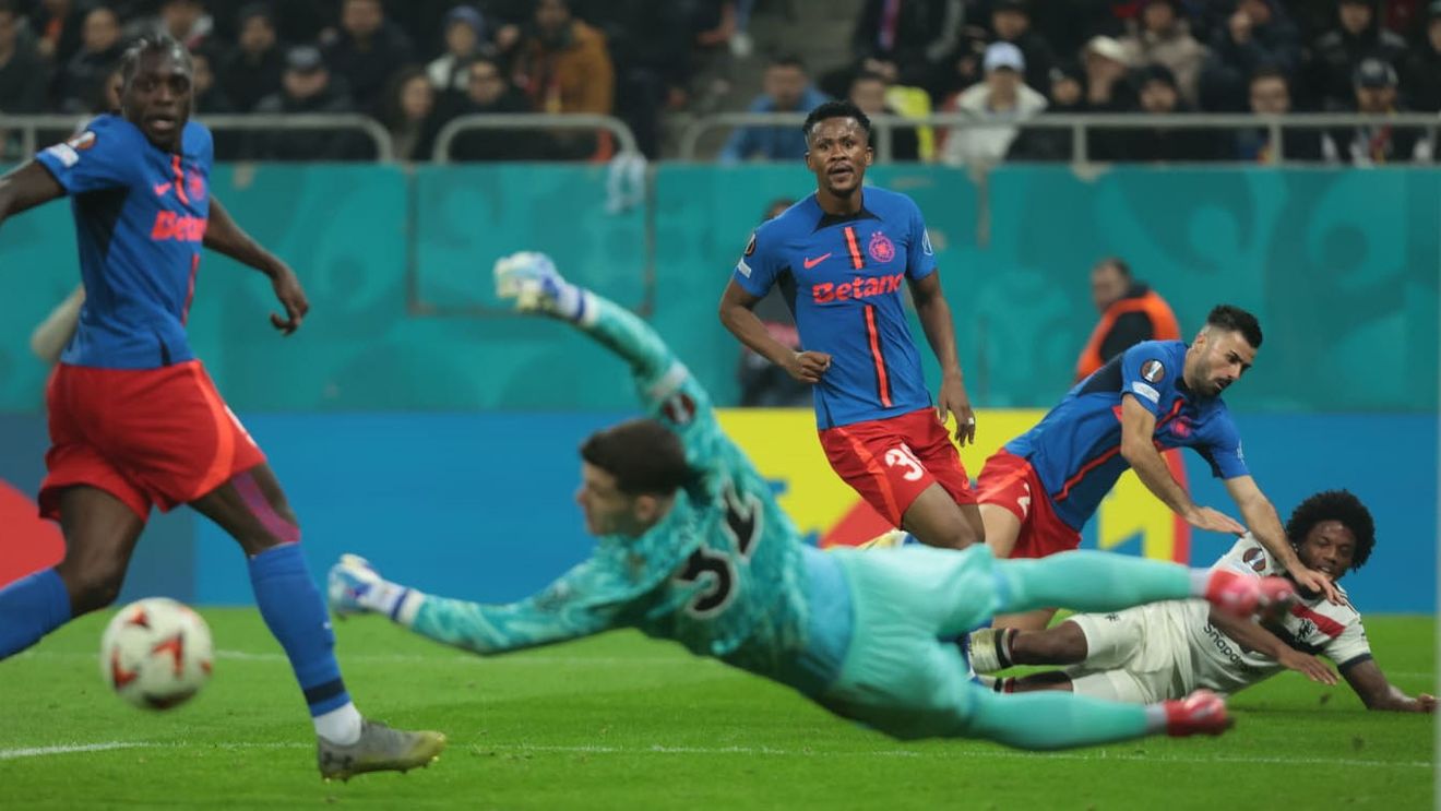 FCSB - Manchester United 0-2, în etapa 8 din Europa League. Campioana României încheie faza principală a competiției pe locul 11