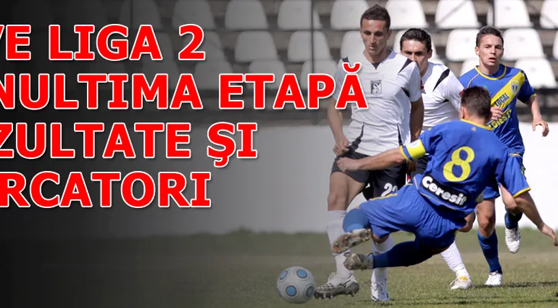 Rezultatele și marcatorii** etapei a 33-a