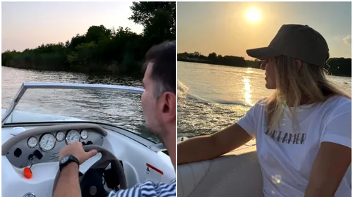 Toni Iuruc s-a făcut căpitan de barcă de dragul Simonei Halep! Imagini senzaționale cu cei doi îndrăgostiți pe Lacul Snagov | FOTO