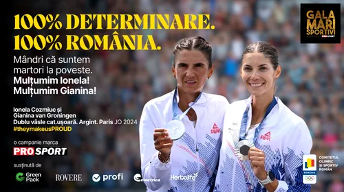 Ionela Cozmiuc și Gianina Van Gronigen, premiate la Gala Mari Sportivi ProSport 2024: „Eram hotărâtă să nu mă mai întorc în sport!”