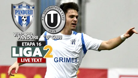Sergio Ribeiro duce ”U” Cluj pe poziție de play-off, cu golurile sale de la Târgu Jiu. Viitorul Pandurii pierde locul 2