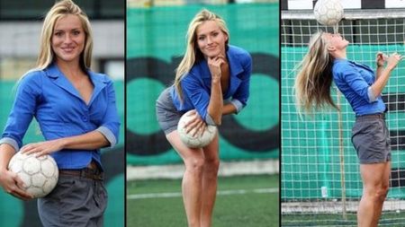 Caz UNIC în fotbal: un fotomodel, antrenorul unei echipe masculine!** Concluzia după primul antrenament: "Băieții se pricep, dar mai au de lucru" :))