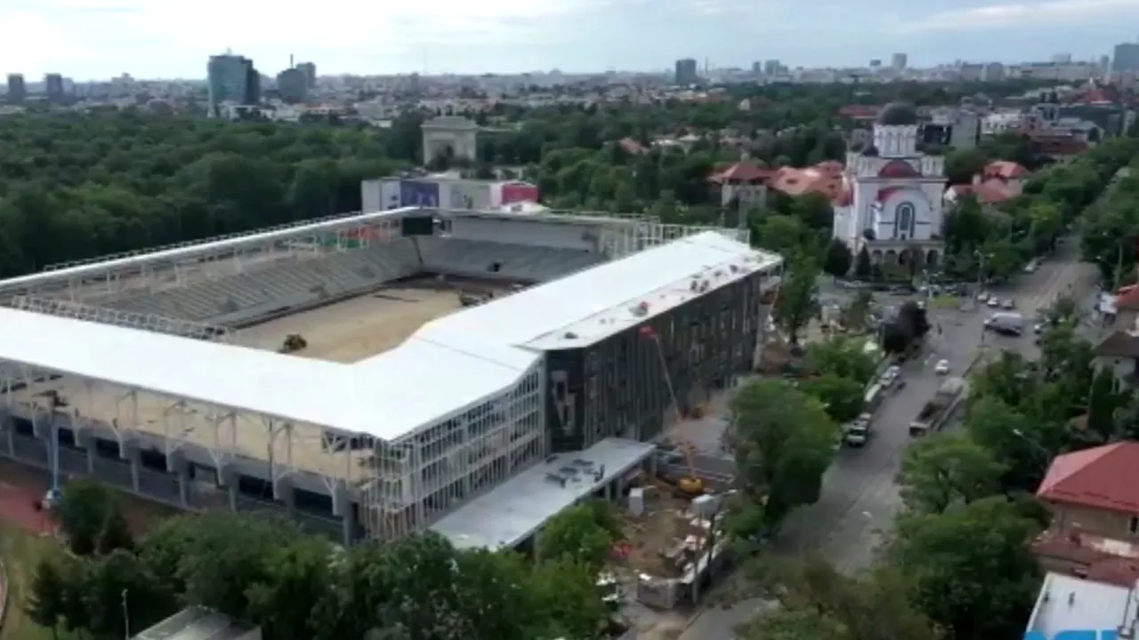 Imagini superbe, filmate cu drona, cu noul stadion Arcul de Triumf! „Bijuteria” e aproape gata și arată incredibil | VIDEO