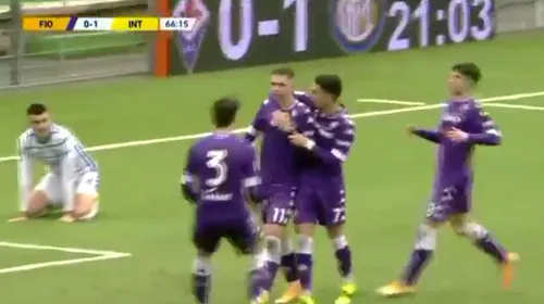 Louis Munteanu, gol superb pentru Fiorentina U19, în meciul cu Inter! Românul i-a ridicat în picioare pe cei din conducere | VIDEO