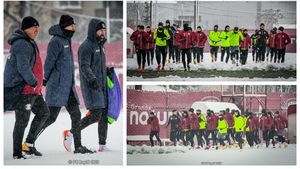 Rapid a avut 29 de jucători la reunire. Motivul pentru care primul antrenament din 2021 a avut loc la Coresi, fundașul aflat în probe și ce spune clubul despre absențele lui Raul Costin și Ciuculescu | VIDEO