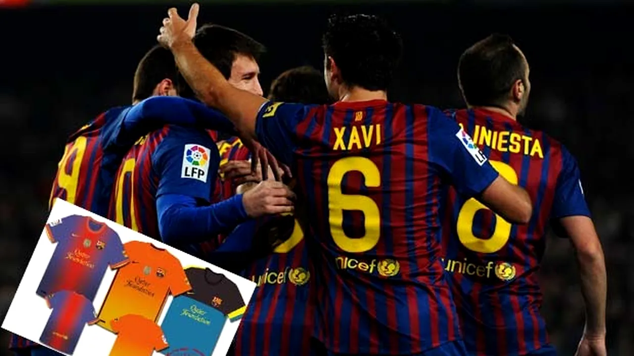 Spaniolii au prezentat NOUL echipament al BarÃ§ei! FOTO** Cum se vor îmbrăca Messi, Xavi și Iniesta în 2012 / 2013
