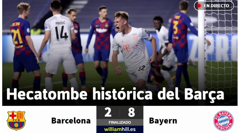 Barcelona, desființată în presa internațională după dezastrul cu Bayern: „Catastrofă istorică!” + „Victoria secolului” Finalul carierei lui Messi pe Nou Camp?