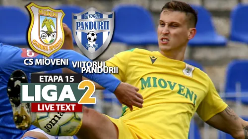 Viitorul Pandurii întoarce scorul, câștigă la CS Mioveni și urcă pe locul 2 în Liga 2