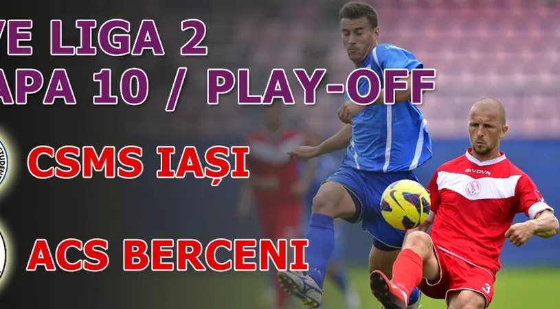 CSMS Iași - ACS Berceni 3-1.** În Copou promovarea este sărbătorită cu jocuri de laser și artificii