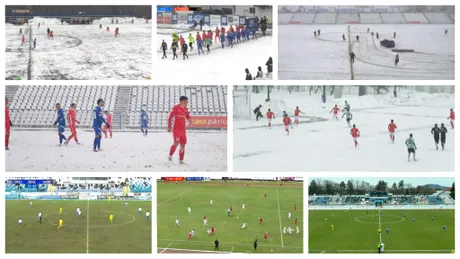 Iarnă în toată regula în primul weekend de Liga 2 din 2026. La Slatina s-a intervenit cu mașina, la Buftea s-a jucat pe viscol, iar în Buzău s-au format mormane de zăpadă de peste doi metri