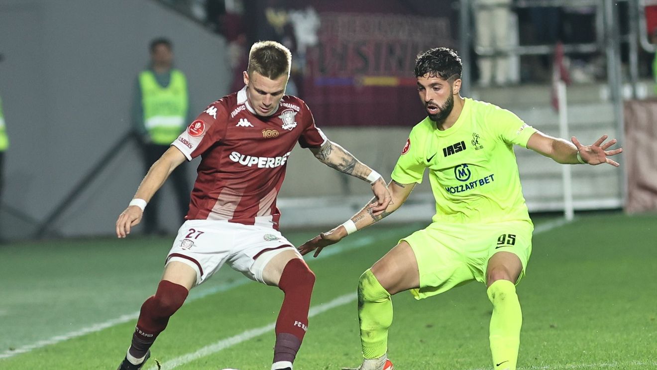 S-a dat singur de gol Claudiu Petrila? Ce a spus despre penalty-ul obținut în Rapid - Poli Iași 3-2